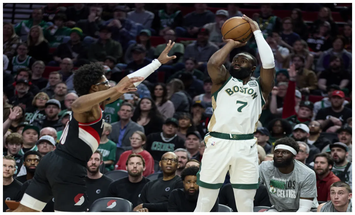 Nba celtics cruise past trail blazers