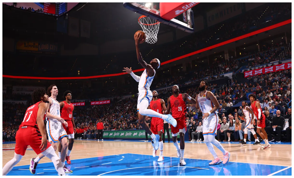 S thunder vs. trail blazers oklahoma city thunder