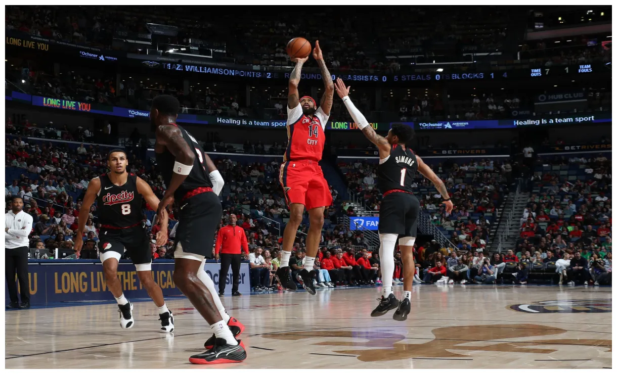 S pelicans vs. trail blazers game action 3/16/2024 new