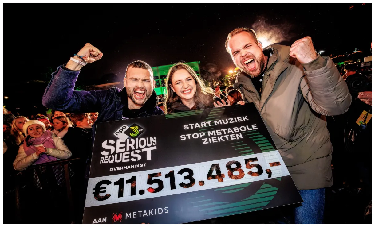 Mega-opbrengst 3FM Serious Request 2024: 11.513.485,- euro - Metakids