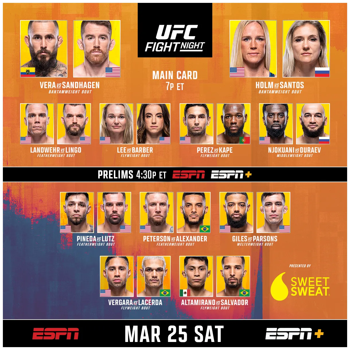 Ufc fight card get ready for a night of non-stop action!