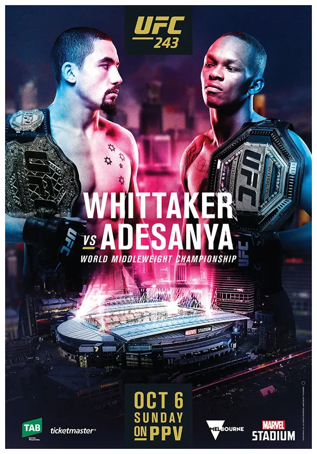 Ufc 243 official poster behance