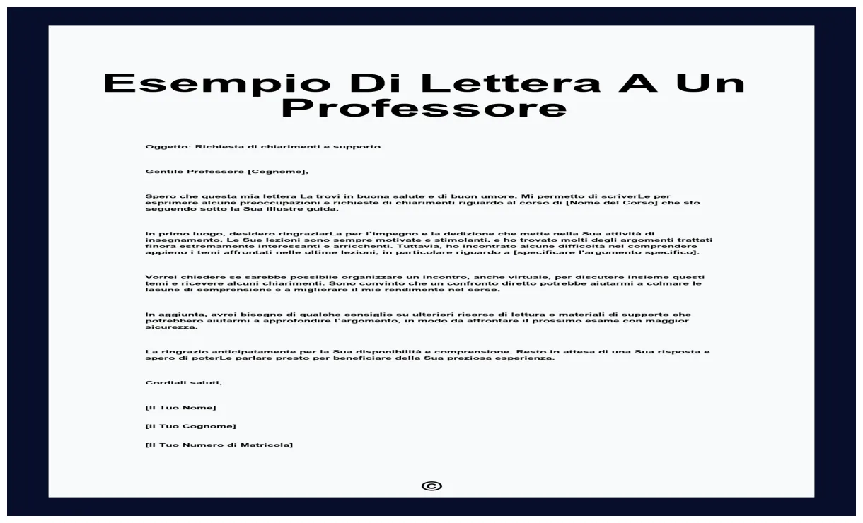 Esempio di lettera a