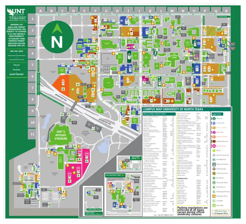 Unt campus parking pdf