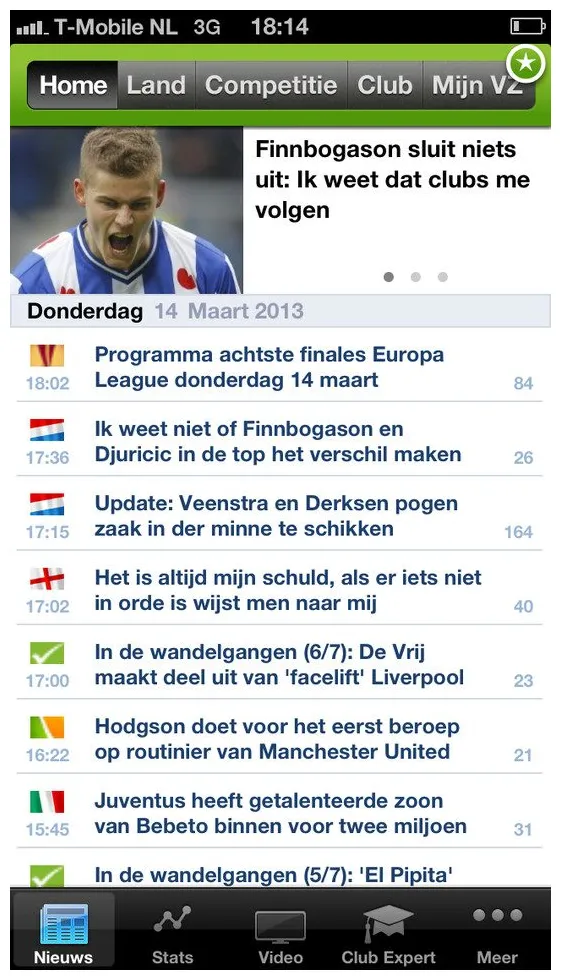 Iphone-app krijgt statistieken voor competities