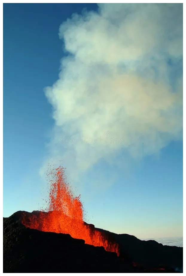 Vulkaanuitbarsting stock foto. of aarde, vulkanisch 3075310