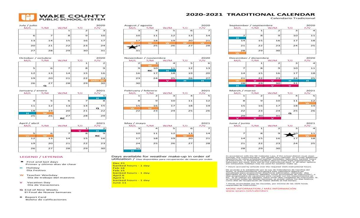 Wake county school calendar 2021-2022 important update
