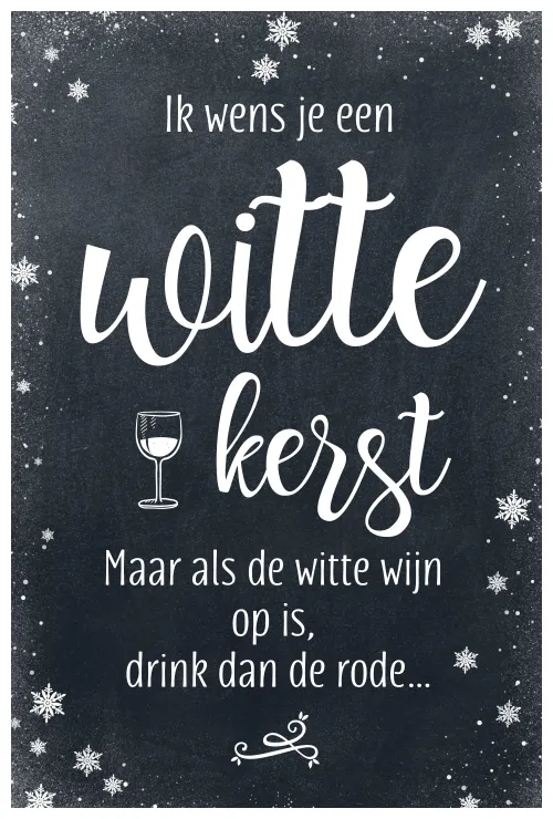 Grappige kerstkaart witte kerst