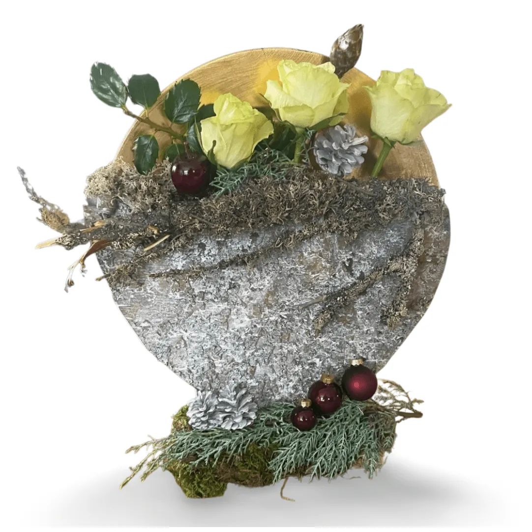 Verticale Witte Kerst - Bloemstukje