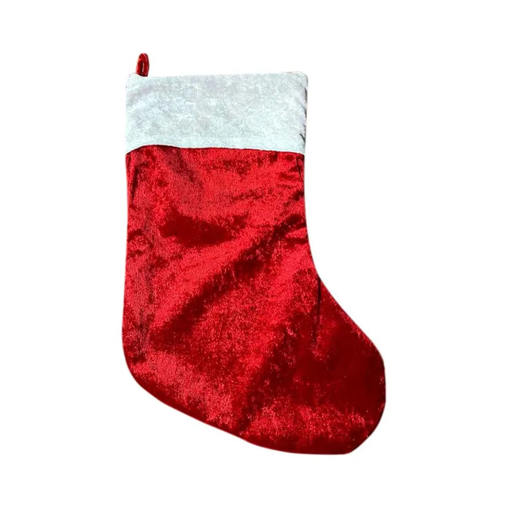 Yılbaşı Çorabı Kadife Kırmızı 37 Cm
